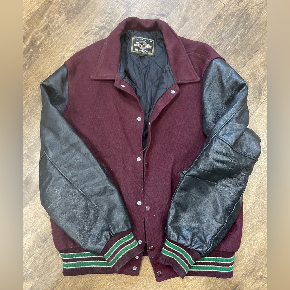 The Original Holloway 1943 Varsity Jacket Maroon and Black - Picture 4 of 5